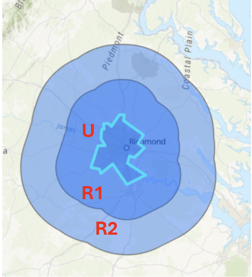 Buffer analysis visualization